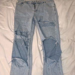 Ripped bootcut jeans